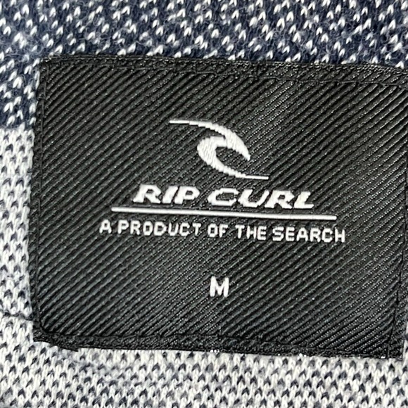 RIP CURL Long Sleeve Hoodie Sweatshirt Mens M Blue Striped‎ Pouch Pocket Relaxed - Picture 8 of 11